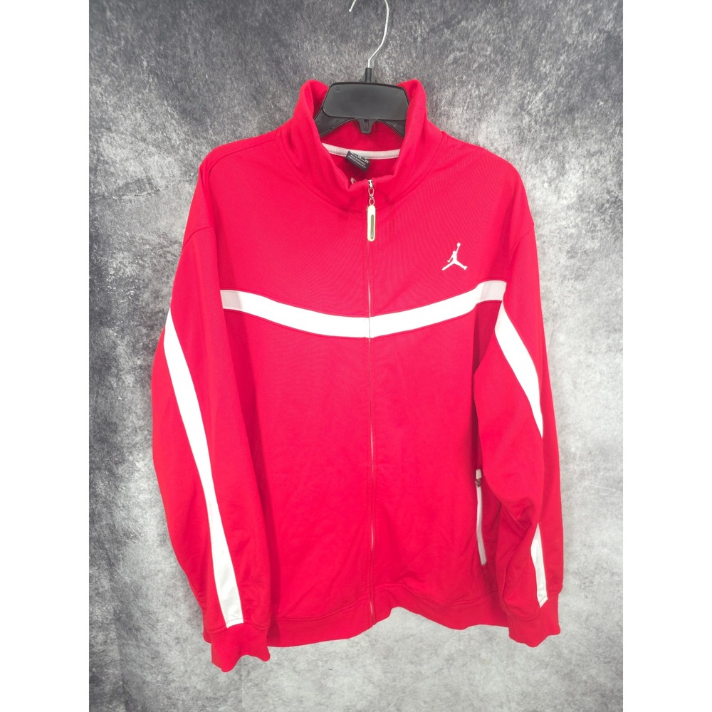 Jordan Track Jacket Mens XL Red Full Zip Athletic Warm Up Activewear Sportswear